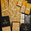 Aadora - Mustard Leaf Print Embroidered Khaddar 3-Piece
