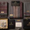 Aadora - Smoke Grey & Plum Embroidered Khaddar 3-Piece Suit