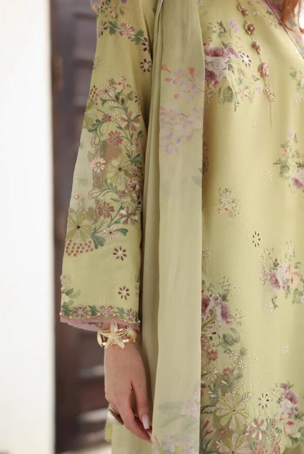 Aadora - Lemon Yellow Floral Printed Lawn 3-Piece - Summer Collection