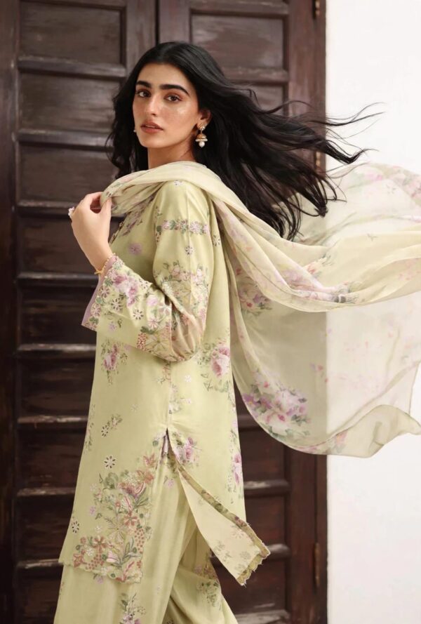 Aadora - Lemon Yellow Floral Printed Lawn 3-Piece - Summer Collection