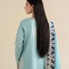 Aadora - Ice Blue Embroidered Khaddar 3-Piece with Heavy Shawl