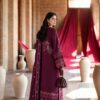 Winter Festive Premium Embroidered Khaddar-Mehroon