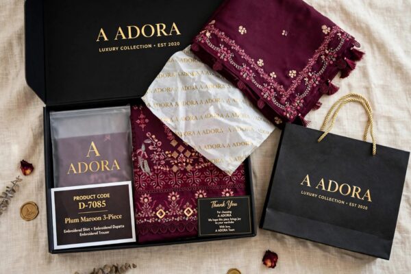 Winter Festive Premium Embroidered Khaddar-Mehroon