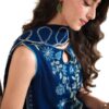 Aadora - Dark Blue Sleeveless Embroidered Khaddar 3-Piece