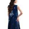 Aadora - Dark Blue Sleeveless Embroidered Khaddar 3-Piece