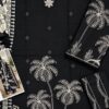 Aadora - Black Palm Luxury Embroidered Karandi 3-Piece Suit