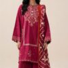 Aadora - Shocking Pink Embroidered Dhanak Suit - Winter Festive Collection