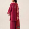 Aadora - Shocking Pink Embroidered Dhanak Suit - Winter Festive Collection