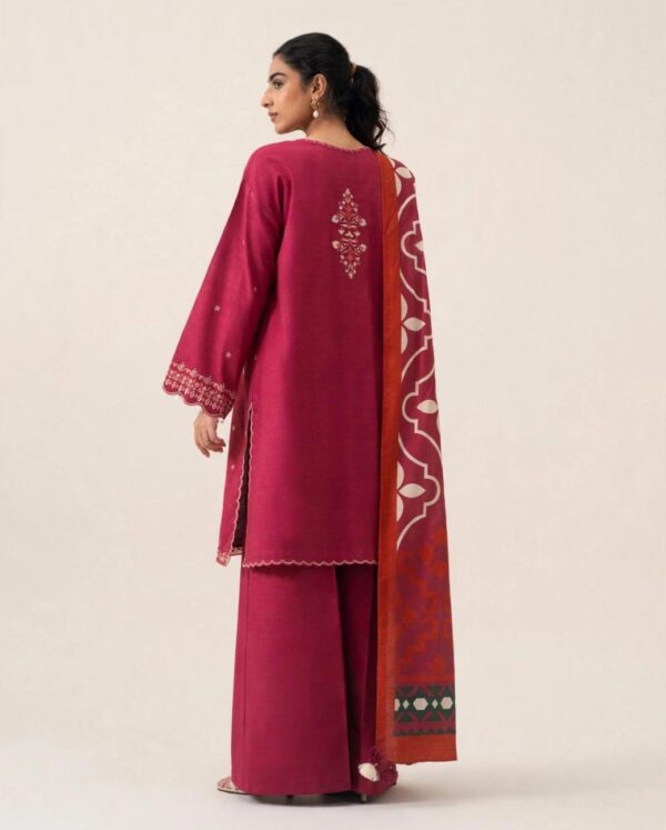 Aadora - Shocking Pink Embroidered Dhanak Suit - Winter Festive Collection