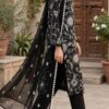 Aadora - Black Chikankari Embroidered Lawn 3 Piece Suit - White Embroidery - Festive Collection - With Box