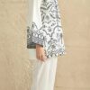 Aadora - White Blue Embroidered Lawn 2 Piece Suit - Festive Collection